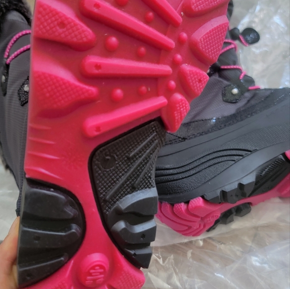 Kamik Black and Pink Faux Fur Winter Boots